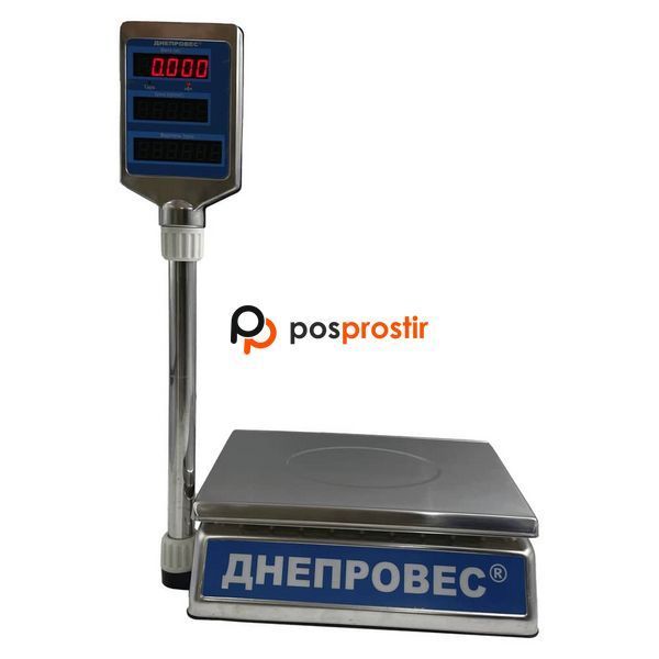 Торговые весы Dneproves ВТД-ЕЛС до 15кг (Стойка индикации, LED) ВТД-ЕЛС_15 фото